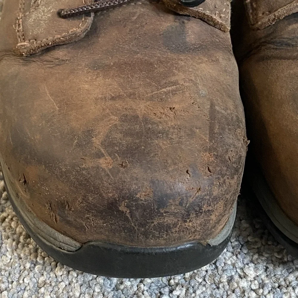 Red Wing Safety Toe Work Shoes Sz 8.5 E2 41.5 Brown Leather Slip Resistant 6708